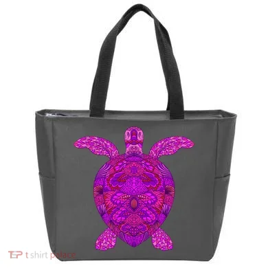 Psychedelic Turtle Tote Bag