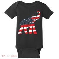 President Trump 2024 Republican Elephant Trump Supporter Baby Bodysuit thumb 0