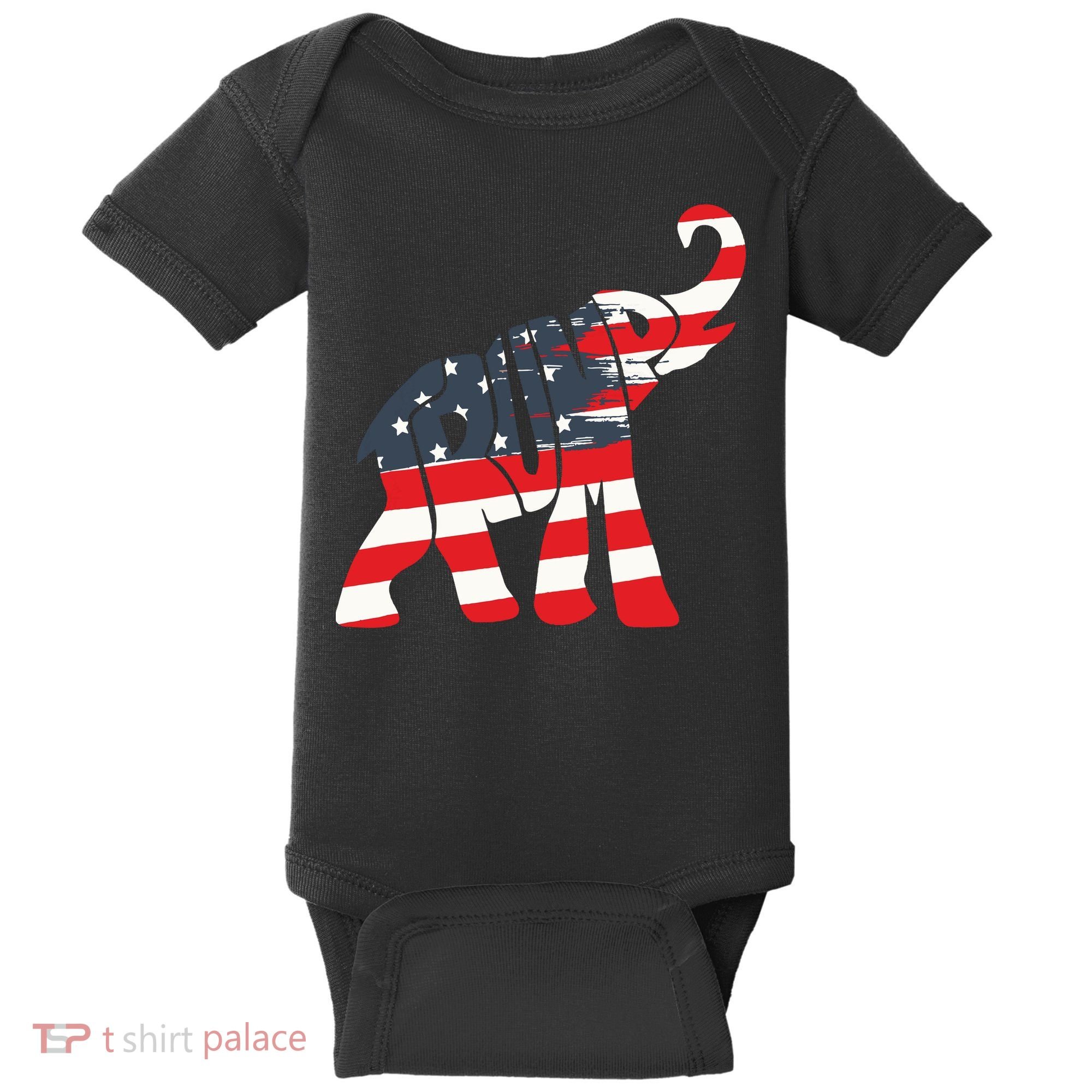 President Trump 2024 Republican Elephant Trump Supporter Baby Bodysuit