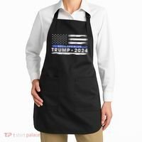 Pro Trump 2024 Back The Blue Thin Blue Line American Flag Apron thumb 2