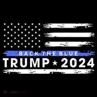Pro Trump 2024 Back The Blue Thin Blue Line American Flag Women's Hoodie thumb 2