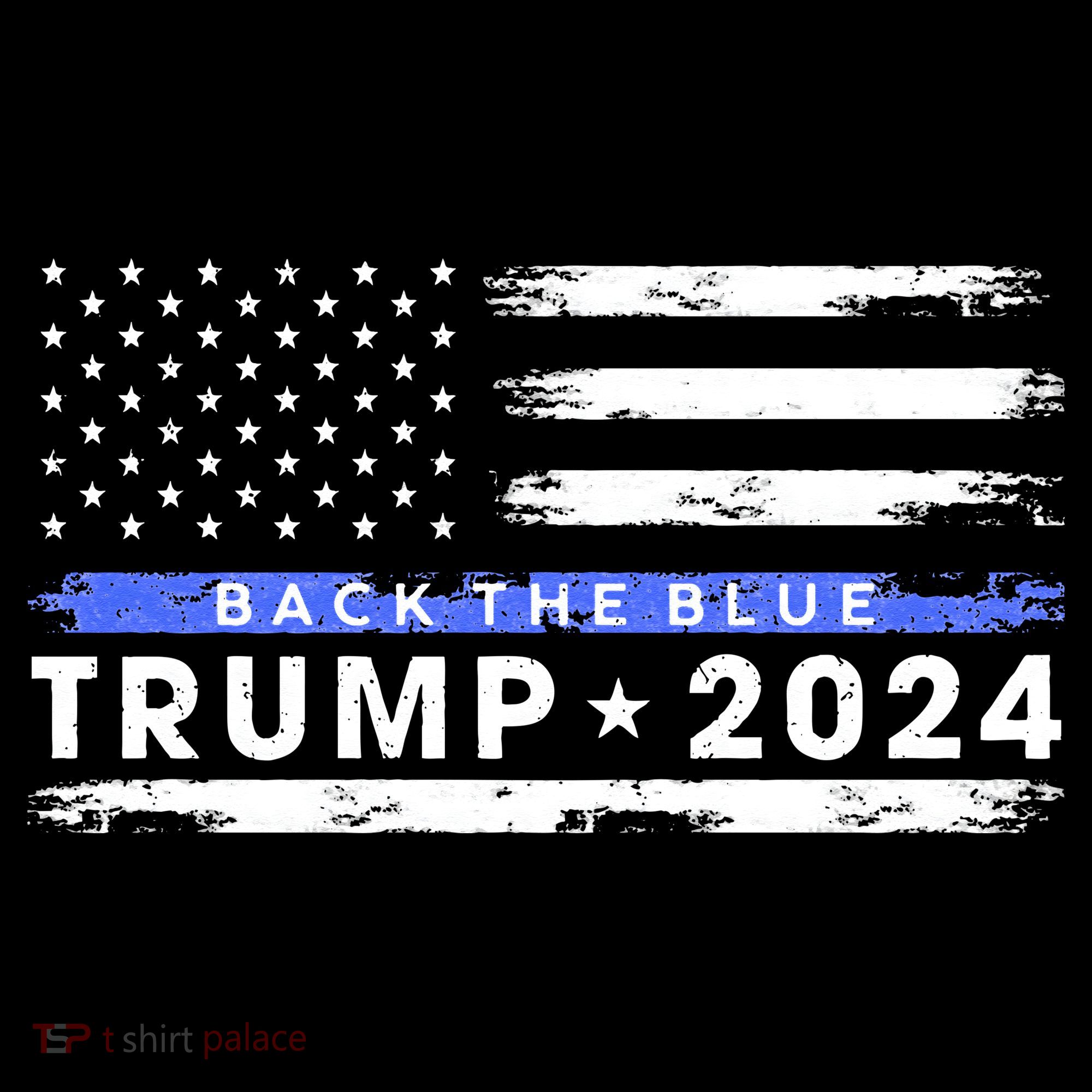 Pro Trump 2024 Back The Blue Thin Blue Line American Flag Women's Hoodie
