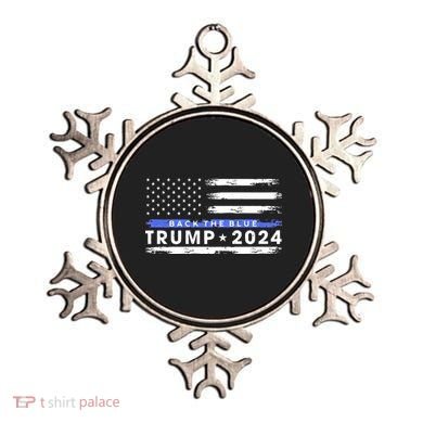 Pro Trump 2024 Back The Blue Thin Blue Line American Flag Ornament