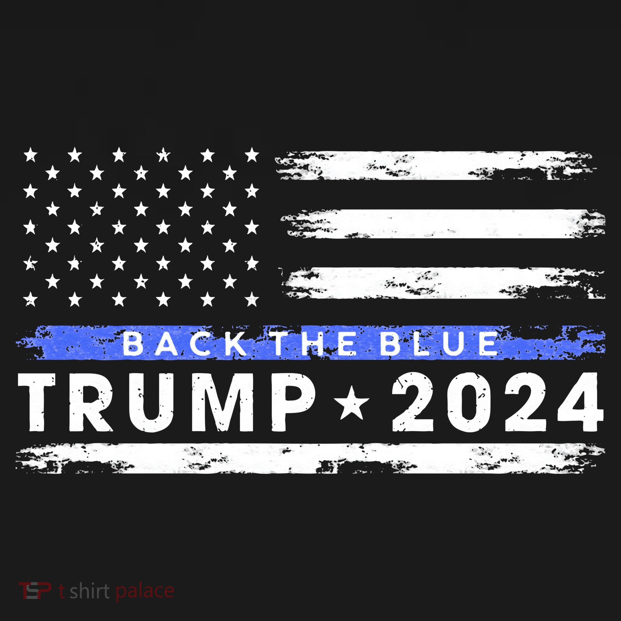Pro Trump 2024 Back The Blue Thin Blue Line American Flag Baby Bodysuit