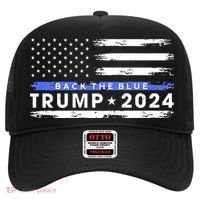 Pro Trump 2024 Back The Blue Thin Blue Line American Flag Hat thumb 0