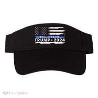 Pro Trump 2024 Back The Blue Thin Blue Line American Flag Visor thumb 0