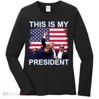 President Trump 2024 This Is My President Women's Long Sleeve Shirt thumb 0
