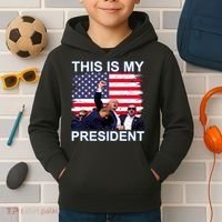 President Trump 2024 This Is My President Kids Hoodie thumb 2