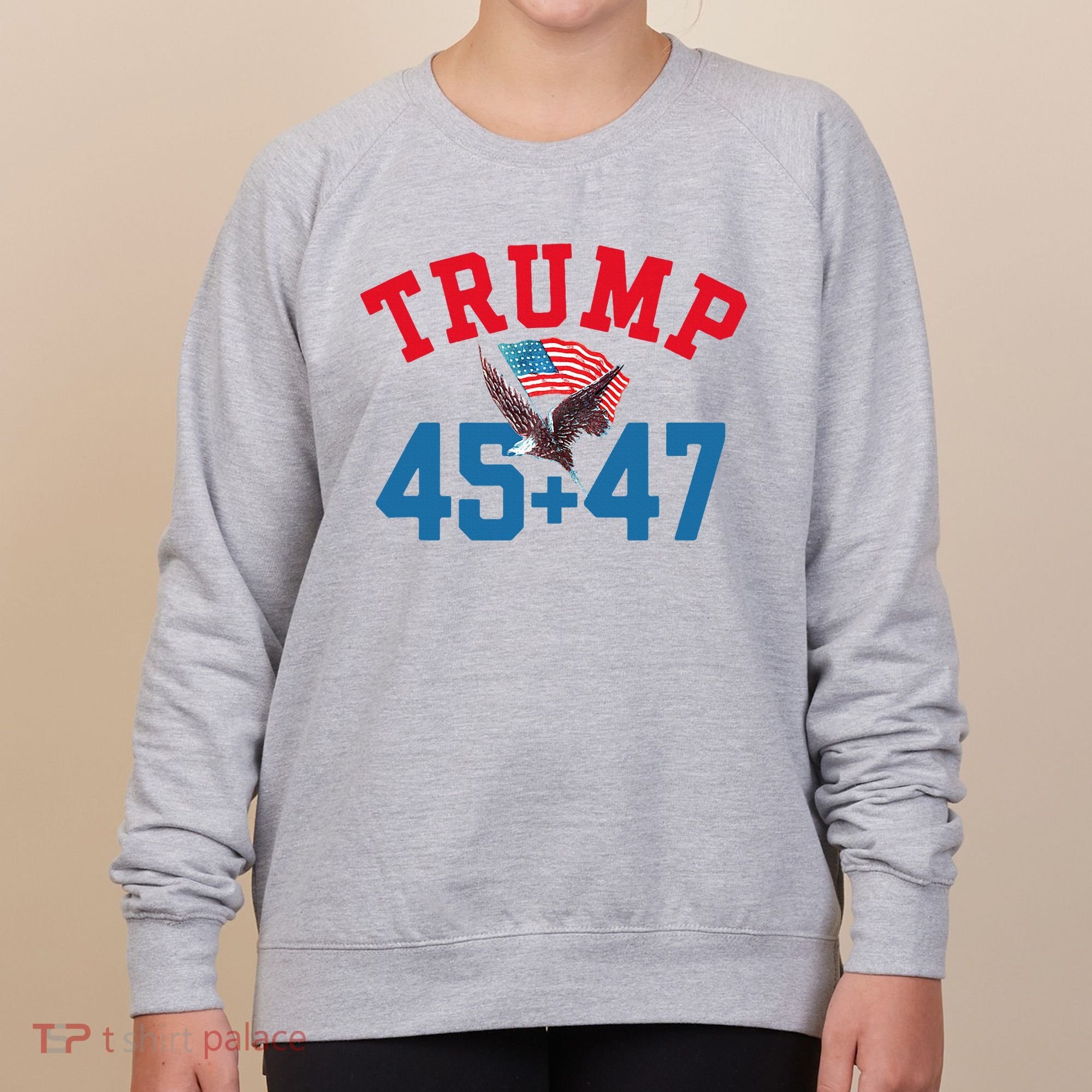 Patriotic Trump 45 And 47 Victory Winner Won Patriotic Flag Women's Sweatshirt