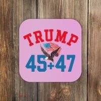 Patriotic Trump 45 And 47 Victory Winner Won Patriotic Flag Coaster thumb 0