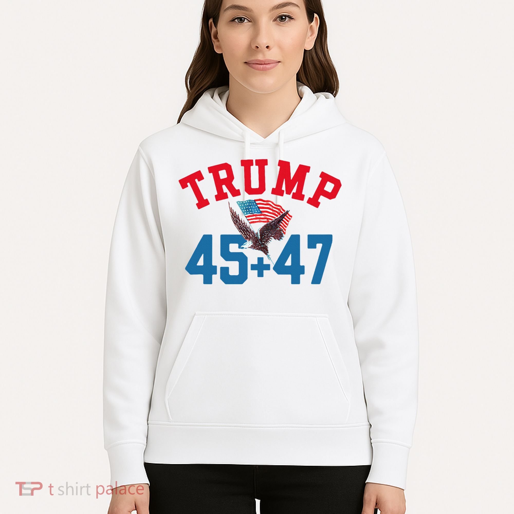 Patriotic Trump 45 And 47 Victory Winner Won Patriotic Flag Hoodie