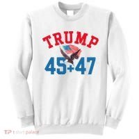 Patriotic Trump 45 And 47 Victory Winner Won Patriotic Flag Sweatshirt thumb 0