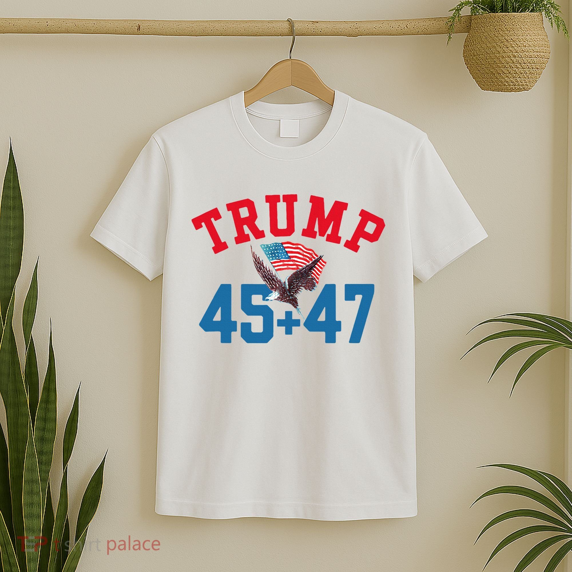 Patriotic Trump 45 And 47 Victory Winner Won Patriotic Flag T-Shirt