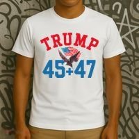 Patriotic Trump 45 And 47 Victory Winner Won Patriotic Flag T-Shirt thumb 3