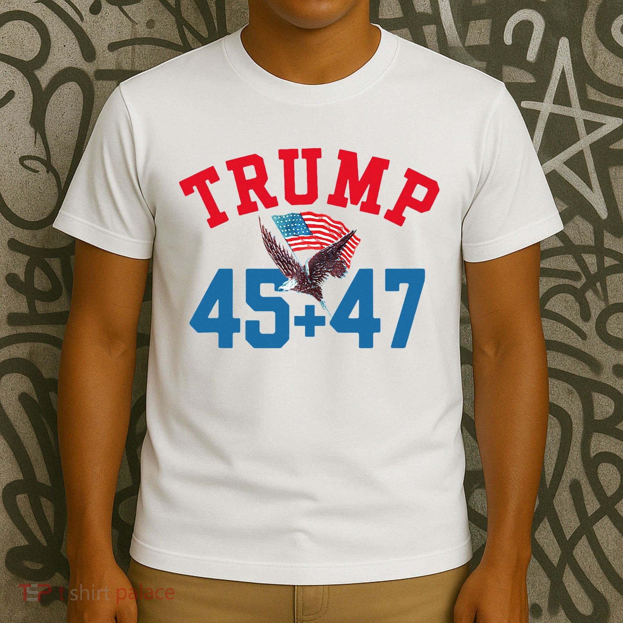 Patriotic Trump 45 And 47 Victory Winner Won Patriotic Flag T-Shirt