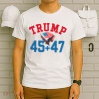 Patriotic Trump 45 And 47 Victory Winner Won Patriotic Flag T-Shirt thumb 6