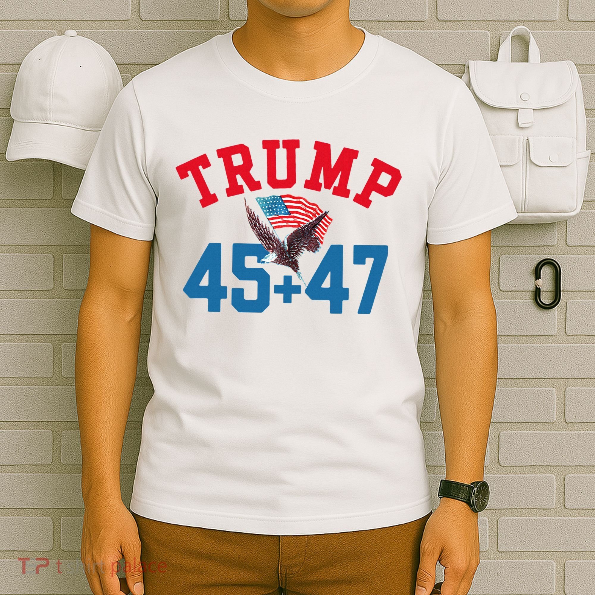 Patriotic Trump 45 And 47 Victory Winner Won Patriotic Flag T-Shirt