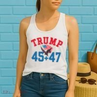 Patriotic Trump 45 And 47 Victory Winner Won Patriotic Flag Women's Tank Top thumb 2