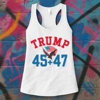 Patriotic Trump 45 And 47 Victory Winner Won Patriotic Flag Women's Tank Top thumb 3