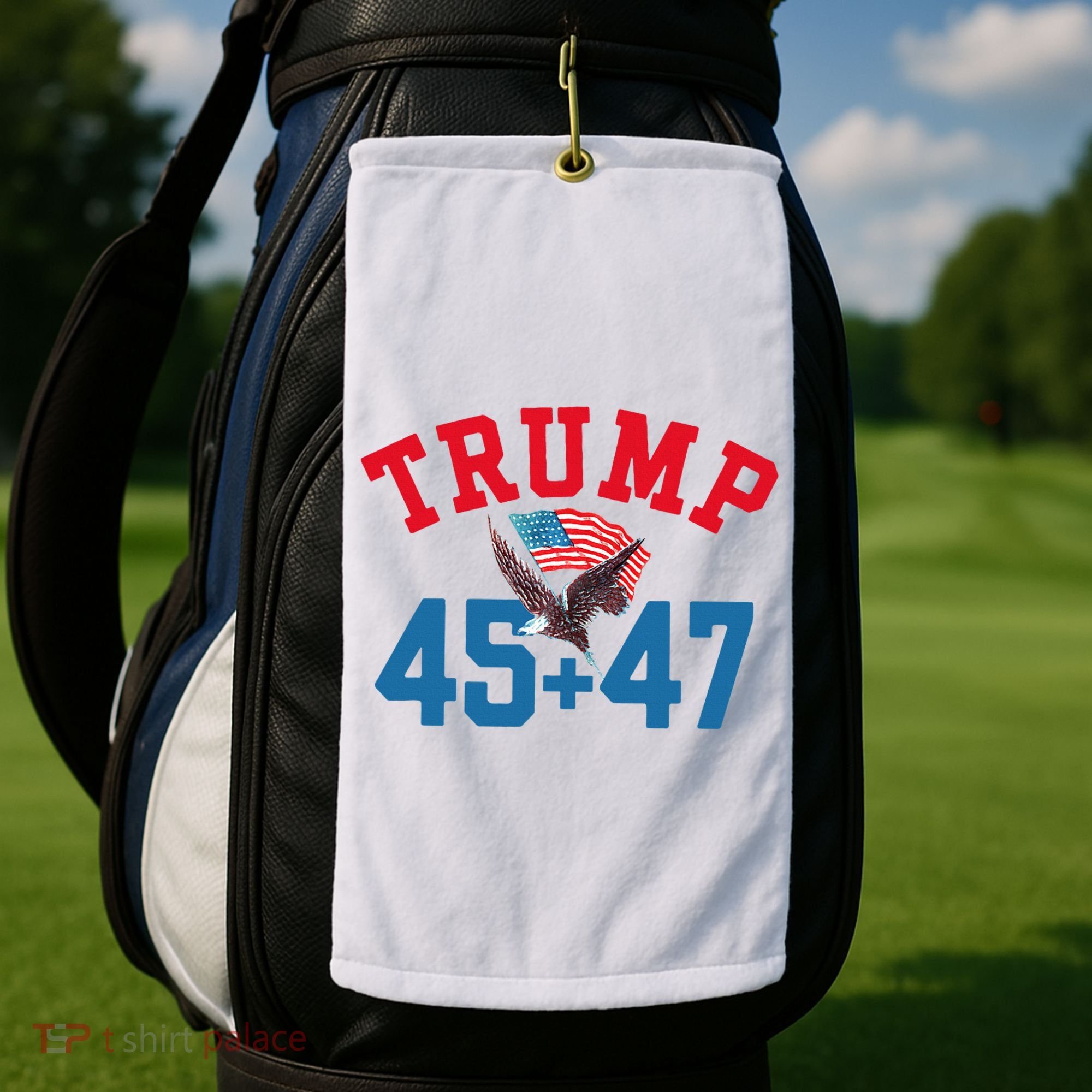 Patriotic Trump 45 And 47 Victory Winner Won Patriotic Flag Golf Towel