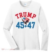 Patriotic Trump 45 And 47 Victory Winner Won Patriotic Flag Women's Long Sleeve Shirt thumb 0