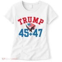 Patriotic Trump 45 And 47 Victory Winner Won Patriotic Flag Women's T-Shirt thumb 0