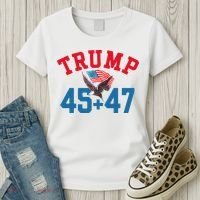 Patriotic Trump 45 And 47 Victory Winner Won Patriotic Flag Women's T-Shirt thumb 3