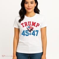 Patriotic Trump 45 And 47 Victory Winner Won Patriotic Flag Women's T-Shirt thumb 4