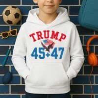 Patriotic Trump 45 And 47 Victory Winner Won Patriotic Flag Kids Hoodie thumb 2