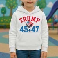 Patriotic Trump 45 And 47 Victory Winner Won Patriotic Flag Kids Hoodie thumb 3