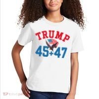 Patriotic Trump 45 And 47 Victory Winner Won Patriotic Flag Kids T-Shirt thumb 2