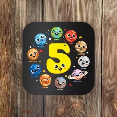 Planets Three 5 Years Old 5th Birthday Boy And Girl Coaster