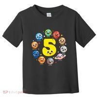Planets Three 5 Years Old 5th Birthday Boy And Girl Toddler T-Shirt thumb 0