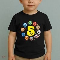Planets Three 5 Years Old 5th Birthday Boy And Girl Toddler T-Shirt thumb 2