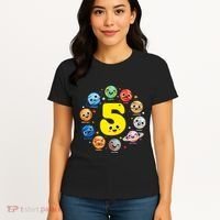 Planets Three 5 Years Old 5th Birthday Boy And Girl Women's T-Shirt thumb 4