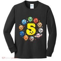 Planets Three 5 Years Old 5th Birthday Boy And Girl Kids Long Sleeve Shirt thumb 0