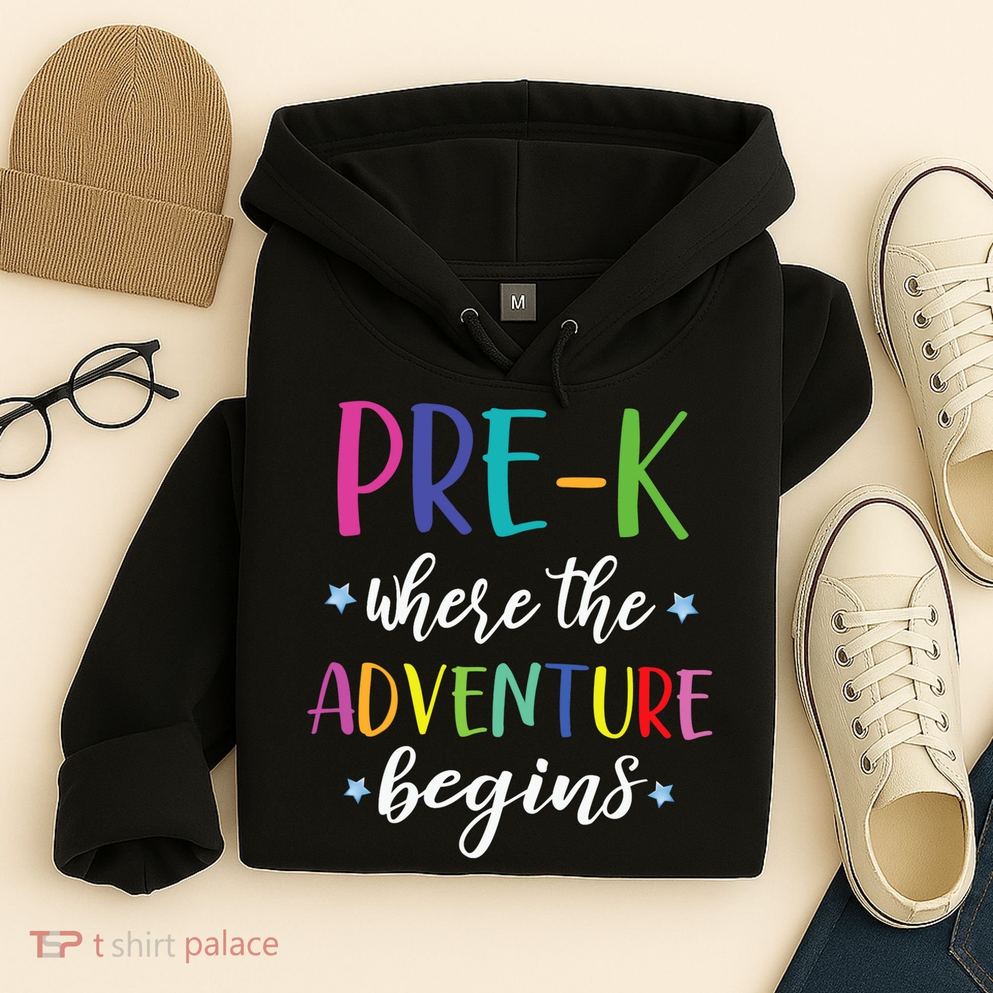 Pre-K Teacher Adventure Begins First Day Preschool Teachers Hoodie