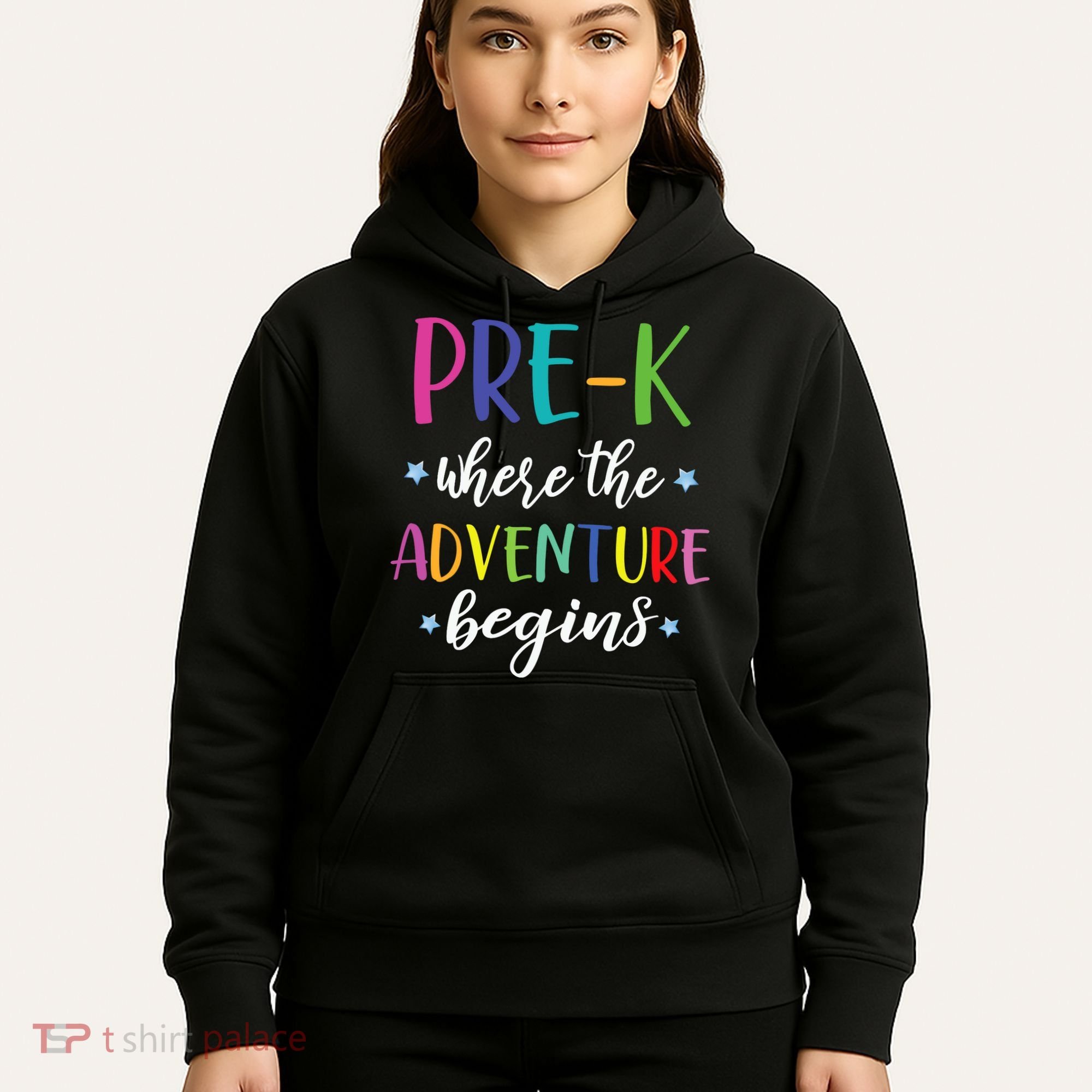 Pre-K Teacher Adventure Begins First Day Preschool Teachers Hoodie