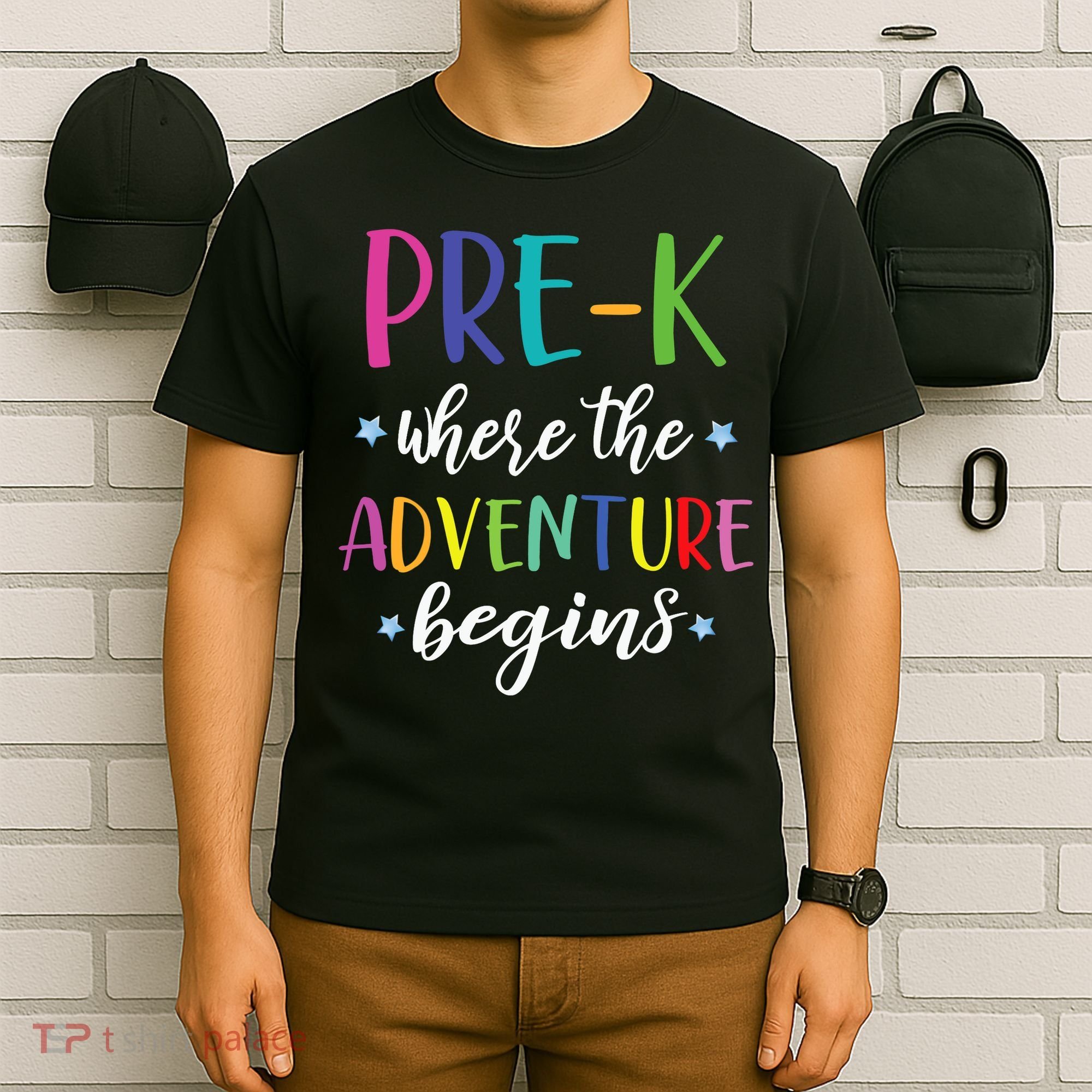 Pre-K Teacher Adventure Begins First Day Preschool Teachers T-Shirt