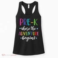 Pre-K Teacher Adventure Begins First Day Preschool Teachers Women's Tank Top thumb 0