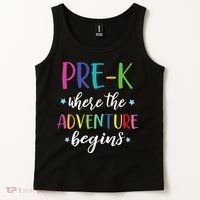 Pre-K Teacher Adventure Begins First Day Preschool Teachers Tank Top thumb 2