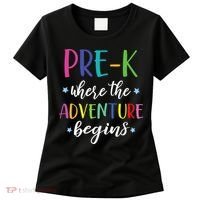 Pre-K Teacher Adventure Begins First Day Preschool Teachers Women's T-Shirt thumb 0