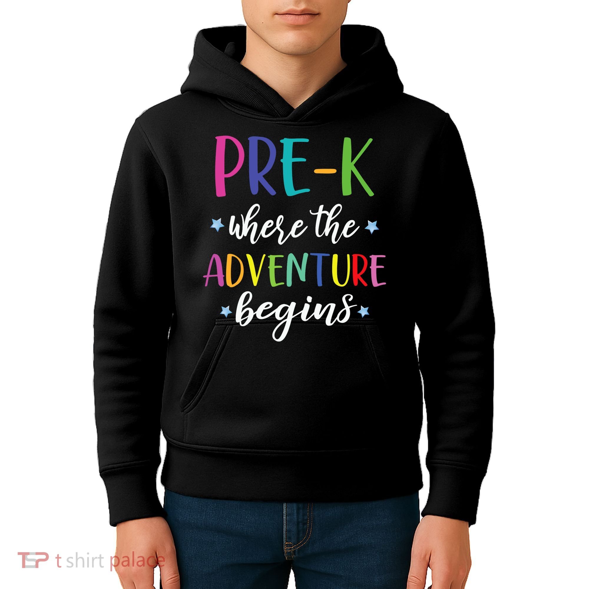 Pre-K Teacher Adventure Begins First Day Preschool Teachers Kids Hoodie