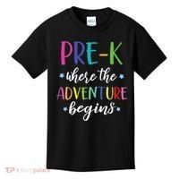 Pre-K Teacher Adventure Begins First Day Preschool Teachers Kids T-Shirt thumb 0