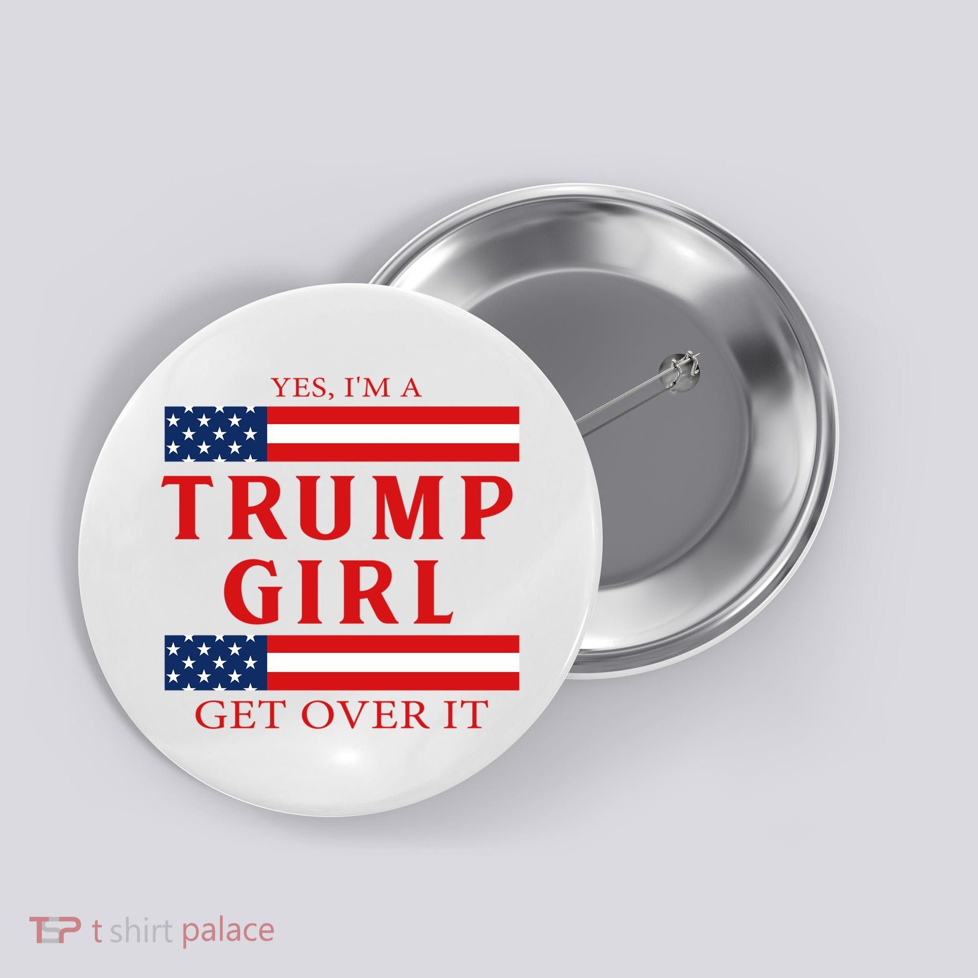 Proud Trump America Flag Button