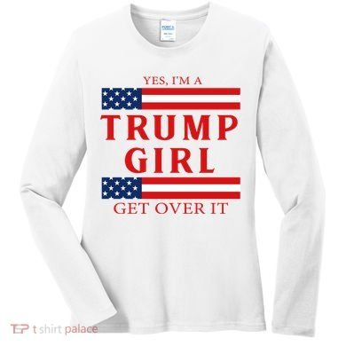 Proud Trump America Flag Women's Long Sleeve Shirt