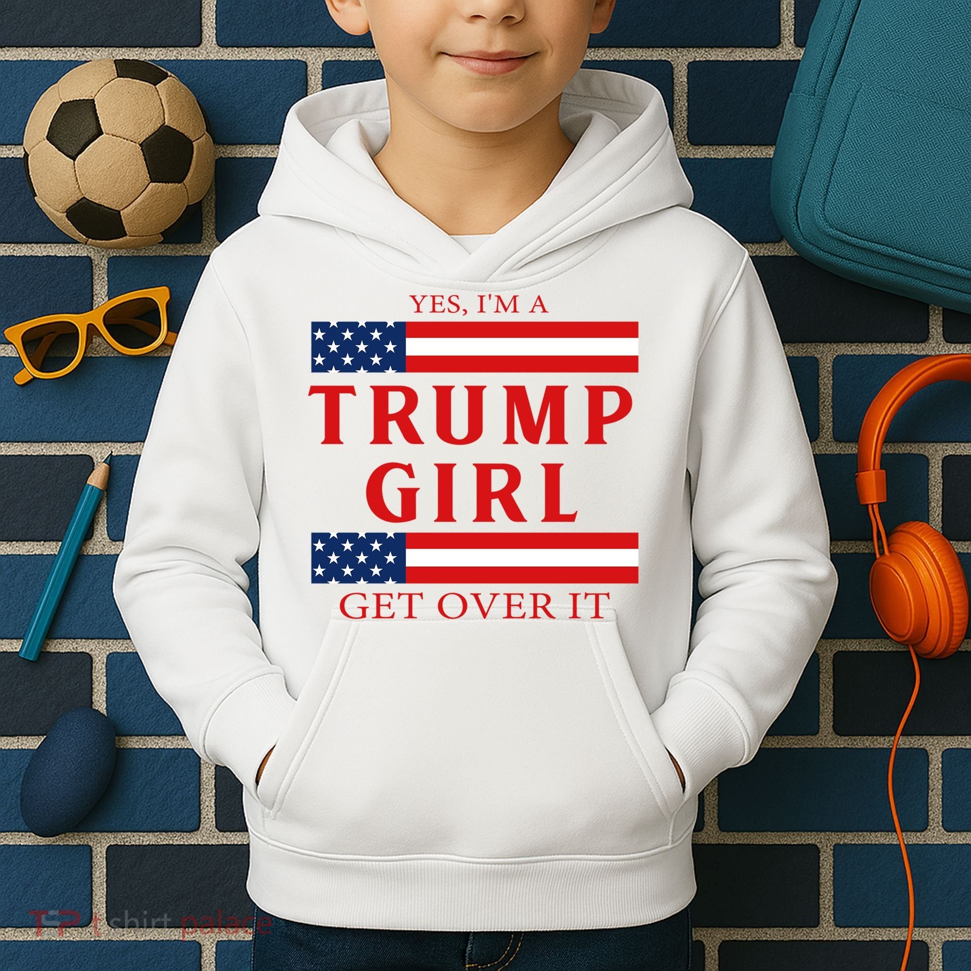 Proud Trump America Flag Kids Hoodie