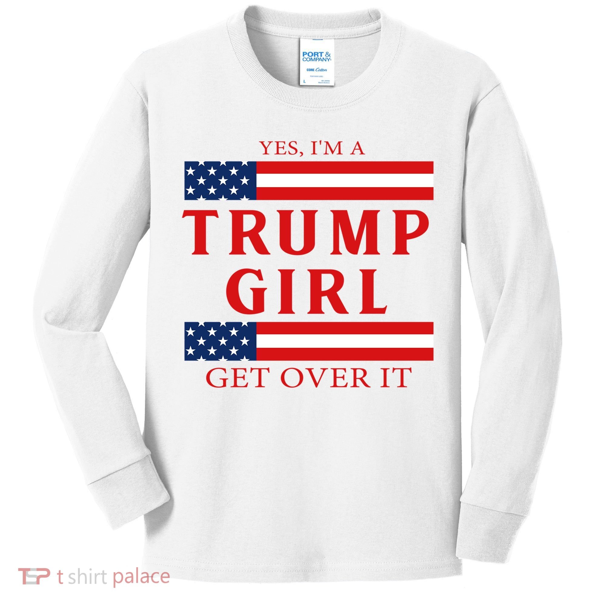 Proud Trump America Flag Kids Long Sleeve Shirt