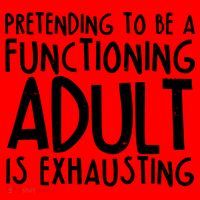 Pretending To A Functioning Adult Is Exhausting Santa Hat thumb 1