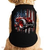 Patriotic Tractor American Flag Tractor Farmer Farm Gift Doggie Tank thumb 0